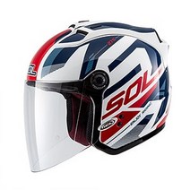 SOL 헬멧 27S AMOR WHITE BLUE RED, S, 화이트 블루 레드