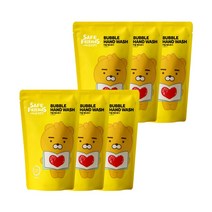 온더바디 항균 99.9% 세이프 버블 핸드워시 리틀라이언 파우더향 리필 400ml, 6개