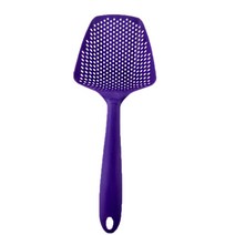 나일론 스키머 스트레이너 소진 필터 요리기구 편안한 핸들 도구, 보라색, 1개