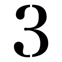 우돌아트 스텐실도안 4251 큰숫자 3 만들기 숫자스텐실도안