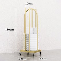 의류매장 정리대 옷걸이 거치대 옷가게 철제 이동식, 성인골드빅사이즈:길이35높이130cm