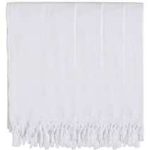 BOSPHORUS 4개 세트 터키산 면 목욕 해변 Peshtemal Fouta 타월 담요 다이아몬드 직조 사전 세탁 XL 180.3x91.4cm71x36인치 네이비 USA 미국, White