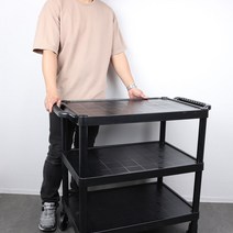 오메가키친 SK 서빙 카트 주방 국산 왜건 업소용 식당 서빙 수레 이동 서빙카 핸드카, 02_02.SK서빙카트 대 블랙(185532)
