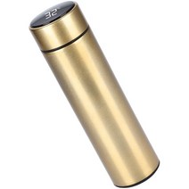 온도스마트물병 보온병 스마트 디지털 단열 컵 500ml 물병 터치 디스플레이 스테인리스 스틸 커피 머그잔, 500 미리리터, [06] Gold