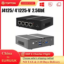 2022 새로운 방화벽 라우터 J4125 팬리스 2.5G 미니 PC 4 인텔 i225-V B3 2.5GbE Nics pfSense OPNsense VMware ESXi Proxmo, CN, 셀러론 N4000 + 유럽 연합, 4GB 램 64GB SSD