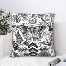 타투팔걸이 타투체어 타투의자 타투베드 문신 던지기 베개 케이스 쇼트 플러스 쿠션 커버, 66cm, 검은색