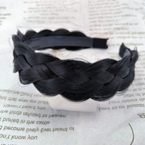 하이유니 땋은 벼머리 와이드 헤어 밴드 머리띠