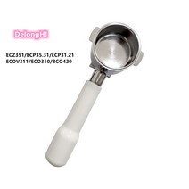 드롱기 부품교체 호환 Delonghi ECP33.21 용 더블 스파우트 51MM 커피 포터필터 필터 홀더 에스프레소 머, 08 ABS White Handle_01 51mm