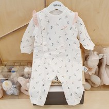 아가방 해운대엔씨 봄 신생아 배냇저고리 벗고 바로입는 얇은순면 들꽃우주복 01N 11 7554