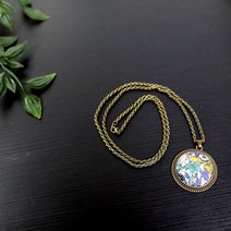 (당일출고)MCF124 도트원형 자수목걸이 - 앤틱 /자수퀼트목걸이만들기/자수브로치/자수DIY/프랑스자수/생활자수