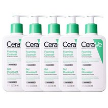 CeraVe 포밍 페이셜 클렌저 더러움 및 그리스 비자극성 수분 공급 보습 스킨 케어 236ml 5 개, 01 5PCS Cleanser_01 236ml