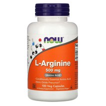 Now Foods L-아르기닌 500mg 캡슐, 100개입, 4개
