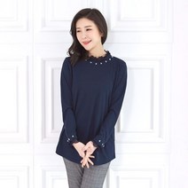 모슬린 엄마옷 이중 진주 블라우스 EBL001041 마담 미시옷 중년여성의류 빅사이즈 50대 60대여성옷