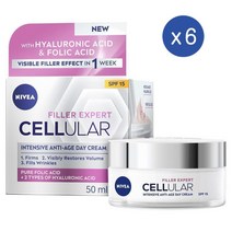 니베아 셀룰러 필러 엑스퍼트 인텐시브 안티-에이지 데이크림 SPF 15 50ml Nivea Intensive Anti-Age Day Cream, 6개