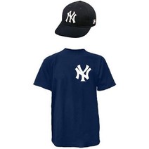 뉴욕 양키스 MLB 캡 amp Jersey 공식 메이저 리그 복제 모자 100% 코튼 크루넥 티셔츠