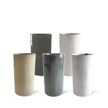 마이플랜트 가벼운 롱원형 테라조 시멘트 FRP 대형 화분, 그레이마블 유광