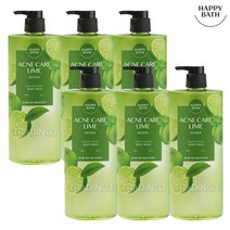 [트레이딩제이]해피바스 프루츠 크러시 아크네 라임 바디워시 900g 등드름케어, 6개