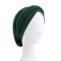 여성헤어엑세서리 보헤미안 스타일 수제 브레이드 터번 크로스 반다나 Slouchy Hat For Women 이슬람 Hijab 머리 랩 탈모 Chemo Cap