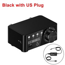 헤드폰앰프 미니 프리 휴대용 앰프 50w + 50w 블루투스 디지털 hifi 스테레오, 블랙 플러그