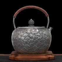 핸드메이드 순은 99.9% 은주전자 은다관 순은 다도 다기 티팟, B-1.1L, 단일사이즈