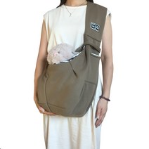 캐리어 이동장 강아지 고양이 이동 포대기 이동 가방 슬링백 백팩, 카키