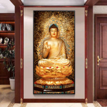 실십자수 부처님십자수 도안세트 고급 초보 십자수 불교십자수 프랑스자수, 50x100cm