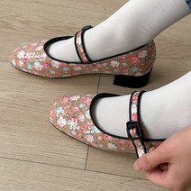 다미님 [굽4cm/225~250]스퀘어 플랫슈즈 꽃 라운드 스트랩 스트링 버클 벨크로 메리제인 로퍼 구두 통굽 키높이 가보시 가죽 레더 스웨이드 봄 여름 편한 쿠션 면접 매독-신발