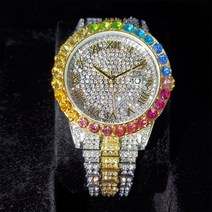 힙합시계 hip hop missfox rainbow diamond men 남자명품시계