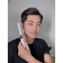 남자고데기 미니 무선 휴대용 USB 충전 여행용 고데기, 하얀색
