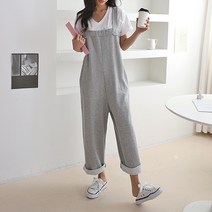 와이드 점프수트 면스판 멜빵바지(2col)