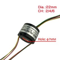 슬립링 전선회전 2/4/6 채널 슬립 링 Dia.7mm 1.5A 전기 중공 축 PTZ 다이닝 테이블 로터 Accessries, 03 6 Channels