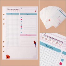 템팜 앵무새 6공 다이어리속지 45매 A5 다이어리속지 링바인더 데일리플래너