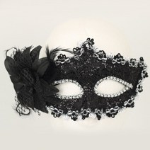 럭셔리 플라워가면 - 블랙