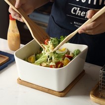 사각 도자기 볼 샐러드 그릇, 단품