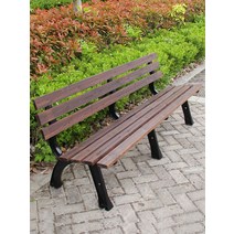 야외 발코니 벤치 의자 옥외용 정원 공원 농막 더블, 등받이 없음 1.5m 다크브라운