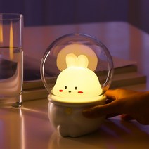 우주속램프 다이소취침등 골든블루 파티라이트디밍 우주 달 캠핑 무드등 우주인 띠 조명 미러볼 96, 흰색(우주 토끼)
