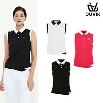 듀빅 DV 듀빅 여성 배색포인트 민소매 카라티셔츠 DD2WTS109