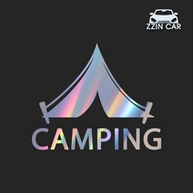 찐카 캠핑 로고 데칼스티커 ZCCP-20 /캠핑스티커 /캠퍼스티커, 화이트, 대형