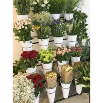 꽃다발 다층 선반 꽃집 전시대 진열대 다이 판매대, 3단 3열 올블랙