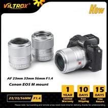 viltrox 23mm 33mm 56mm f1.4 ef-m 자동 초점 대구경 인물 사진 렌즈 캐논 렌즈 eos m 마운트 m6ii m200 m50 카메라 렌즈, 협력사, 33mm f1.4, 캐논 ef-m