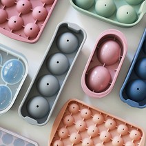 실리콘 원형 아이스트레이 2구 4구 6구 12구 24구 / 아이스볼메이커 구슬얼음 왕얼음틀 왕볼 빅볼 칵테일 위스키 실리콘 동그란 얼음트레이, 핑크