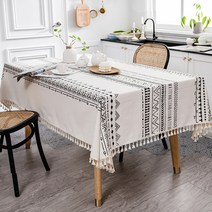 무타공마켓 북유럽 감성 보헤미안 방수코팅 테이블보 2type, M(90X140cm), 보헤미안 트라이앵글