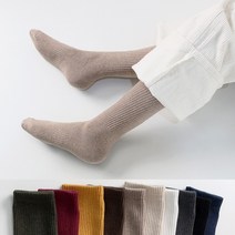 유어삭스 여자 양말 도톰 장목 밴딩삭스 골지 무지 여성 긴목 롱삭스