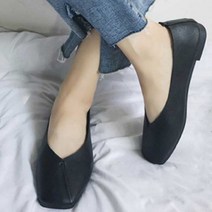 제이스토어 / 스퀘어 플랫 슈즈 구두 데이트 여성 나들이 코디