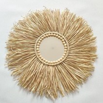 인테리어전신거울 Boho 장식 거울 노르디카 빨대 짠 로맨틱 웨딩 벽 아크릴 마크라메 데코레이션 Espejo 침실, 45CM 3