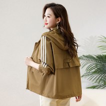 후드 테이프 패치 쇼트 코트