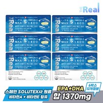 더리얼 알티지RTG 오메가3 맥스 S 1400 [1 418mg x 60캡슐] x 6박스 12개월분, 1400mg, 6개, 85.08g