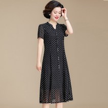 Aug.07 213번 엄마 여름 패션 시폰 원피스 엘레강스한 중년 여성복 40대 중장년층에지 스커트Z