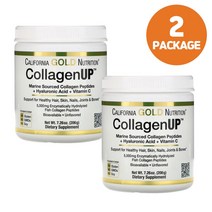 (1+1) CGN 캘리포니아골드뉴트리션 콜라겐 업 COLLAGEN UP 마린 콜라겐+히알루론산+비타민C 무맛 206g, 1+1(2통발송)