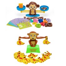 원숭이 밸런스 저울 숫자 균형 수세기 3세 어린이집 교구, 선택2-숫자밸런스게임